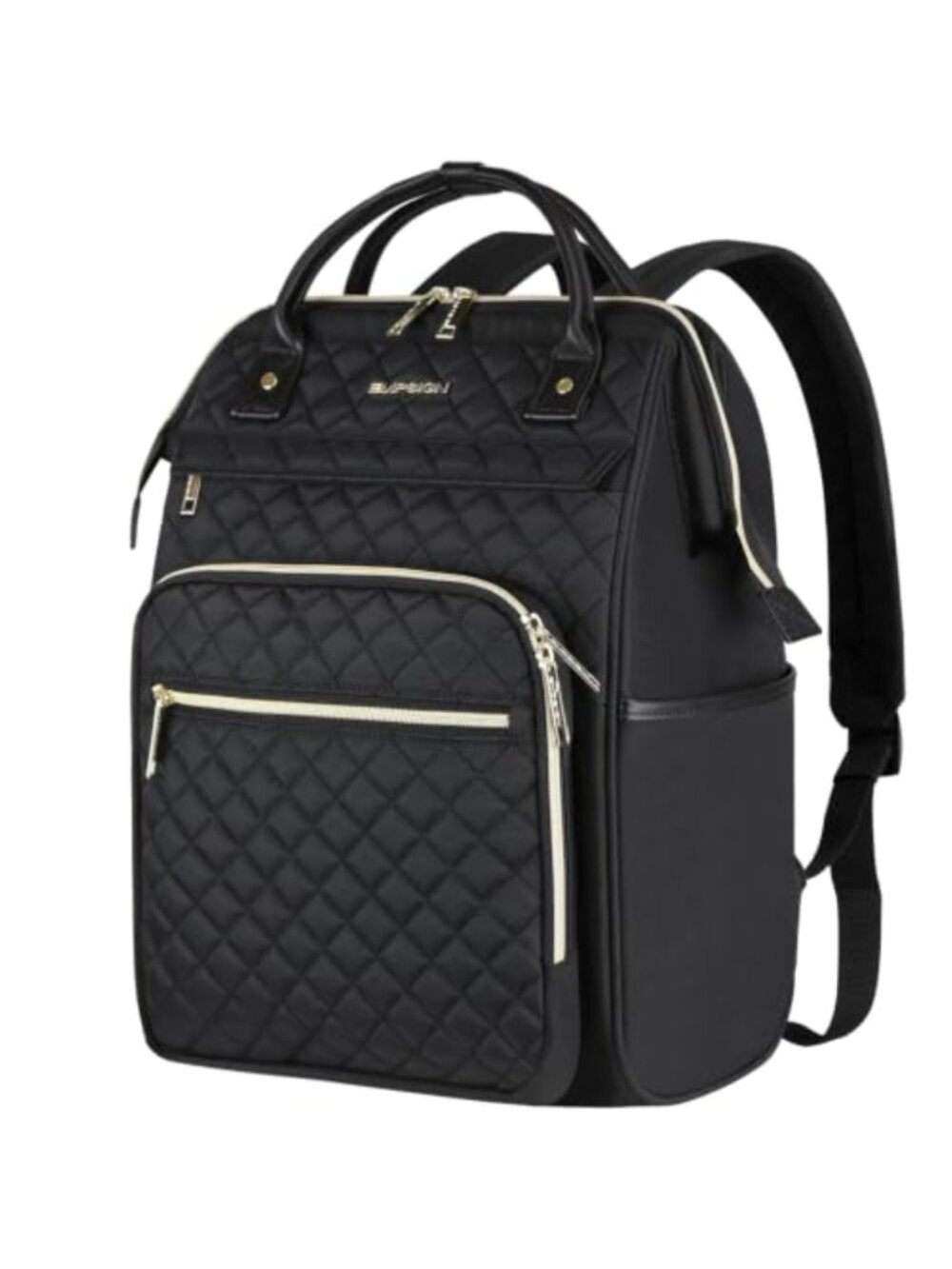 17.3" Laptop Backpack Quilted Water Repellent Travel Daypack with Luggage Stra